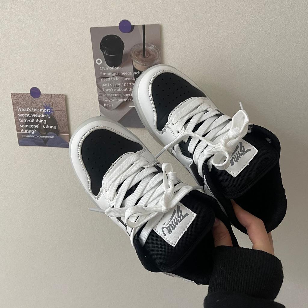 Dailu new ins Hong Kong flavor transparent sports style platform student board shoes