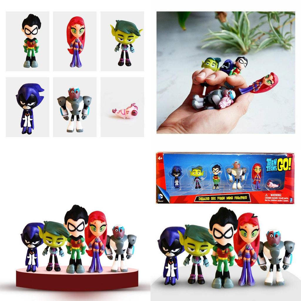 Set Miniatura Colorato Teen Titans Go Con Personaggi Robin Raven Beast Boy Starfire