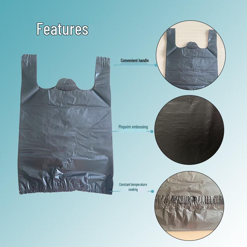 Moboshi M32485 Black Handle Trash Bags