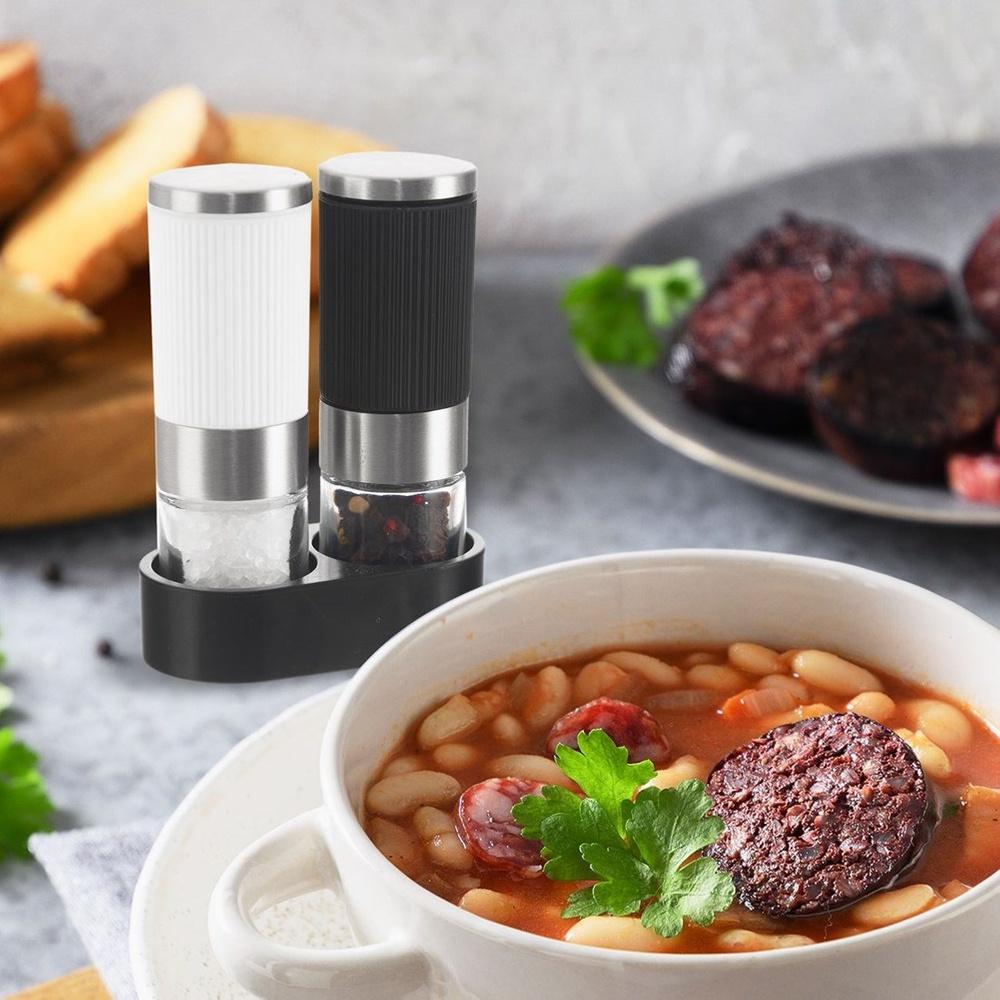 2x Pepper Salt Spice Grinder Set with Stand