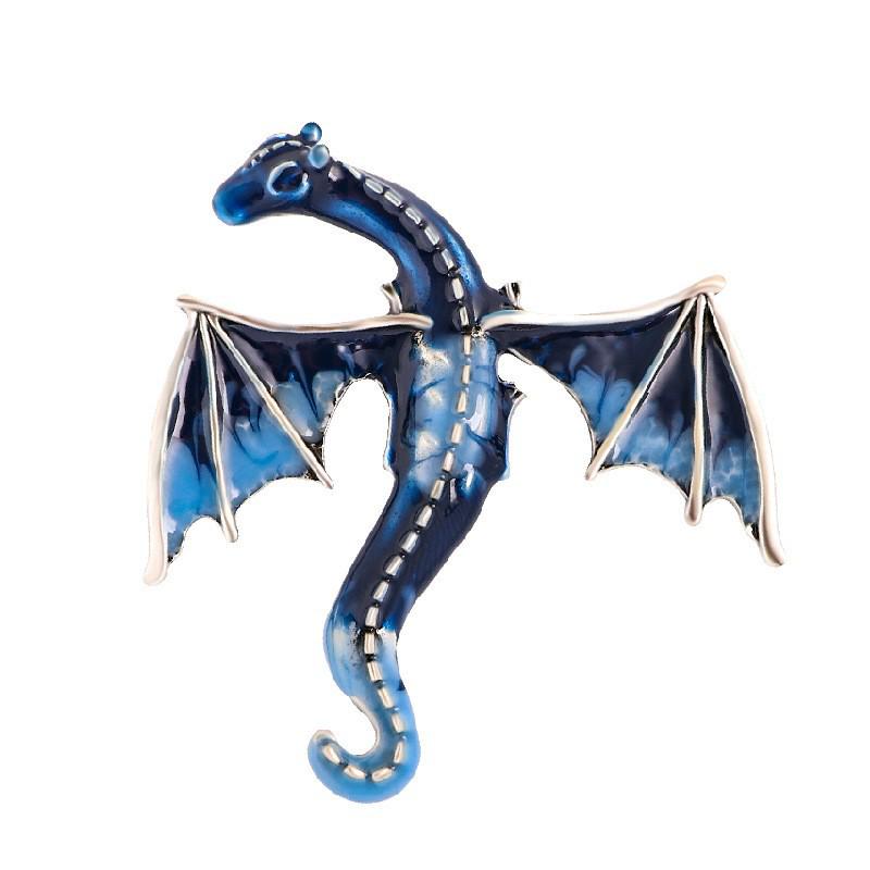 Retro Drip Oil Cartoon Dragon Brooch - Men's Suit Pin Accessory