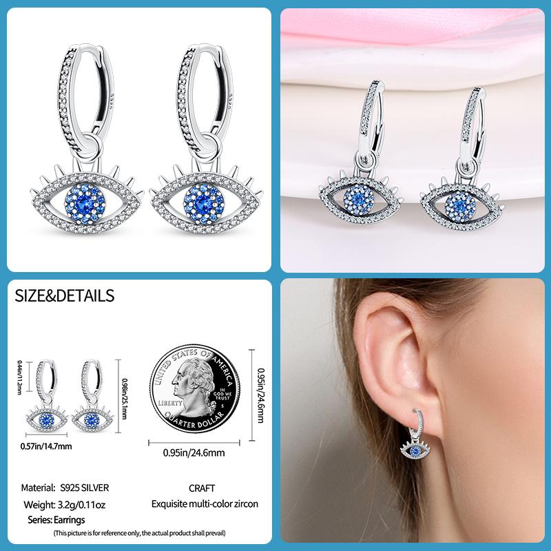 Sparkling Zircon Earrings 100% 925 Silver Colorful Flower Butterfly Bee Earrings For Women Elegant Wedding Jewelry Gift