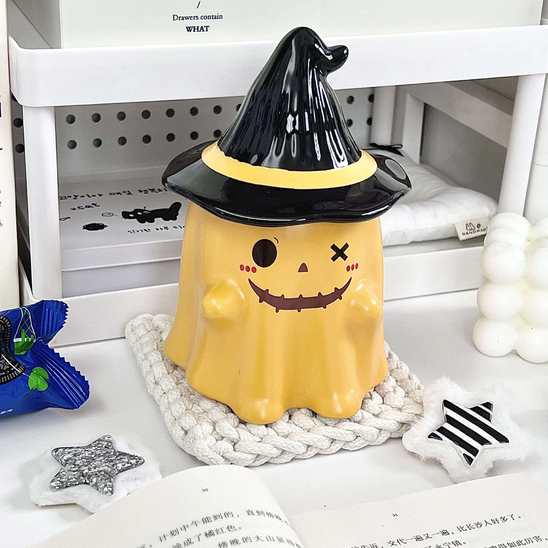 

Подарок на день рождения для девочек Креативная чашка-привидение Офисная керамическая кружка высокого качества с крышкой Парная чашка для воды 401-500ml