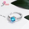 Female Purple Zircon Stone Pave White Crystal 925 Sterling Silver Bling Rings Women Wedding Engagemen Fashion Ring Bijoux