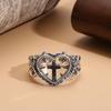 Punk Cross Ring Hip-hop Fashion Retro Ring Trend Love Open Index Finger Ring