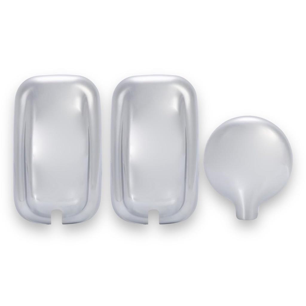Kanoan Mirror Cover Set for Mitsubishi Fuso Bluetec Canter Chrome 2010 with Under Mirror Universal Aftermarket Exterior Accessories for 3-Piece