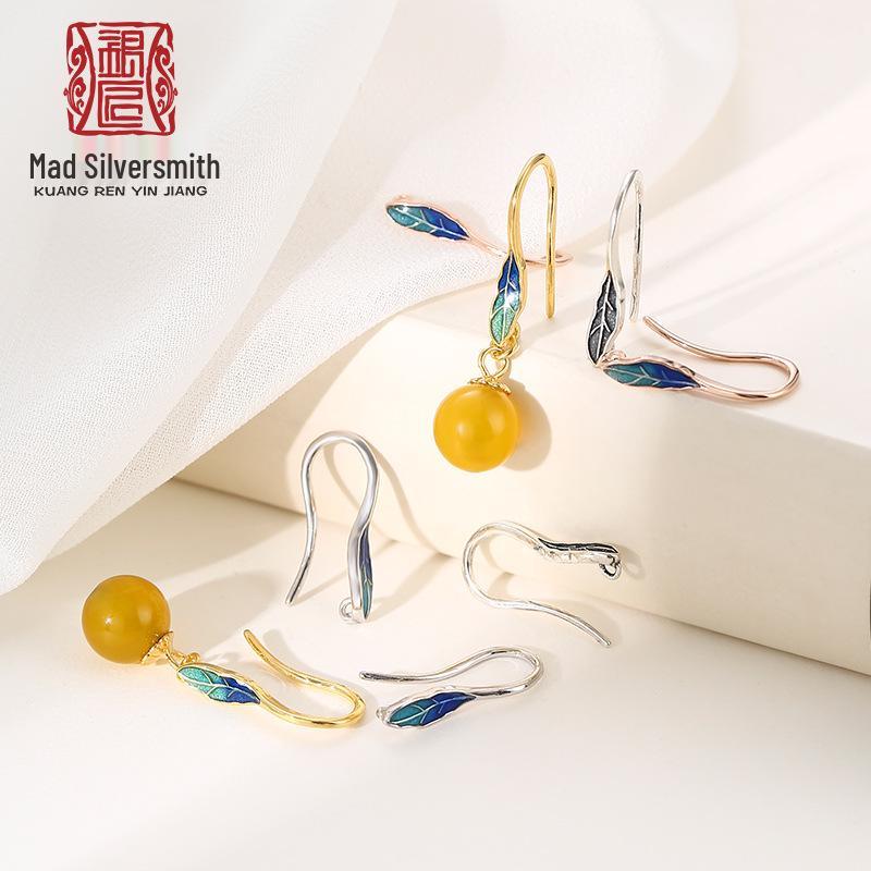 

925 Sterling Silver Cloisonné Ear Hooks - Handmade Earrings & Accessories 925 Silver
