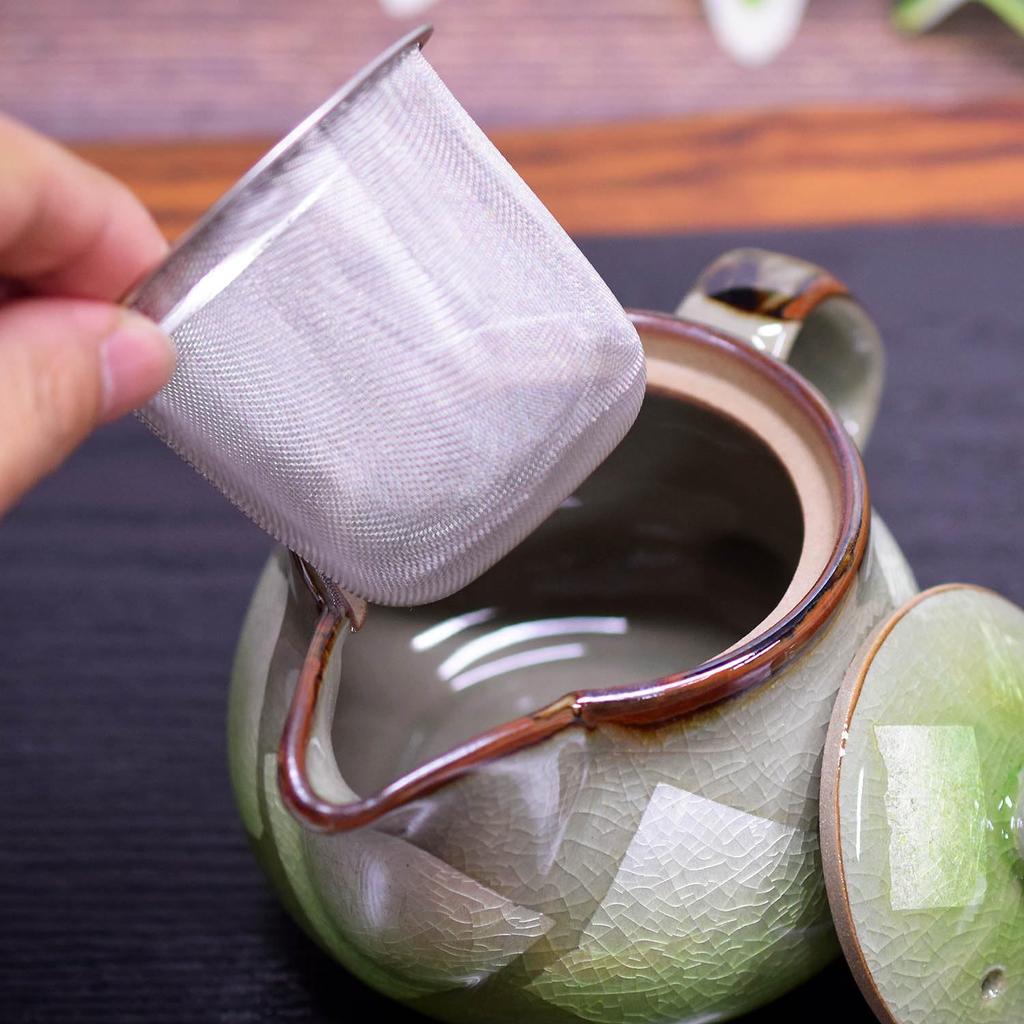 Waza no Kura Stylish Japanese Tableware Kutani Ware Teapot with Silver Glaze and Light Green Tea Strainer Ceramic Brand Made in Japan Perfect for