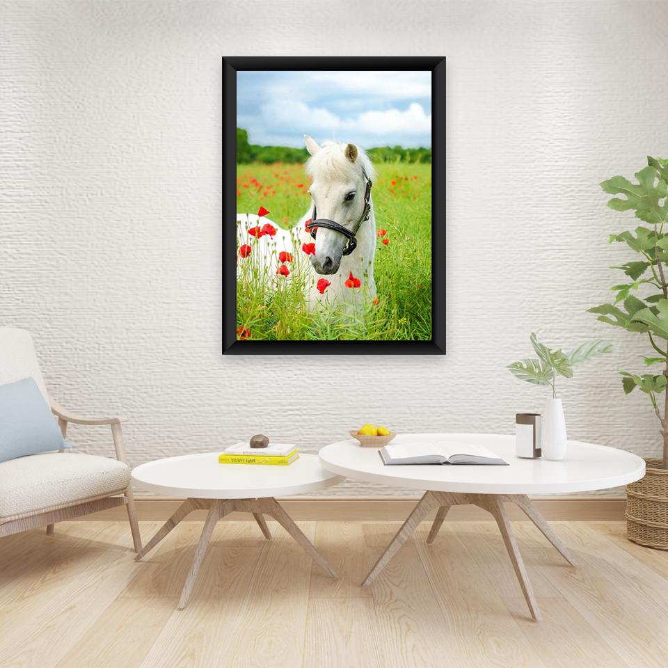 DIY Horse 5D diamantová malba Celokulatý vrták Zvíře Diamantové vyšívání Křížkový steh Soupravy mozaiky Pryskyřice Nástěnné umění Domácí dekorace