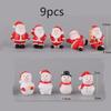 8pcs Miniature Christmas Figurine Set Christmas Decoration Fairy Snowman Santa Claus Miniature Figurines Xmas Gifts DIY Home Decor