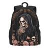 Gotischer Totenkopf Rucksack Hipster Modern Damen Polyester Reise Rucksäcke Atmungsaktiv Lustig Schultaschen Rucksack