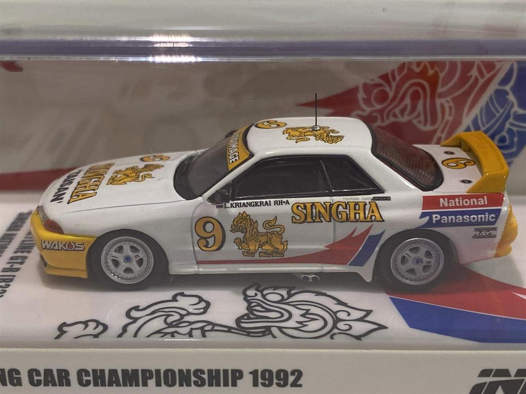 Inno Models Scale Nissan Skyline R32 SINGHA NATIONAL PANASONIC APTCC 1992 Finished Model 1/64 GT-R #9