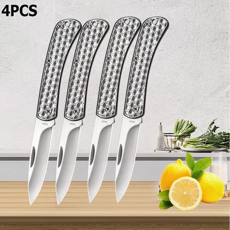 WXCOO Stainless Steel Folding Householdd Pocket Knife Kitchen Knife Kitchen Accessories Non-slip Handle Fruit Knife Cooking