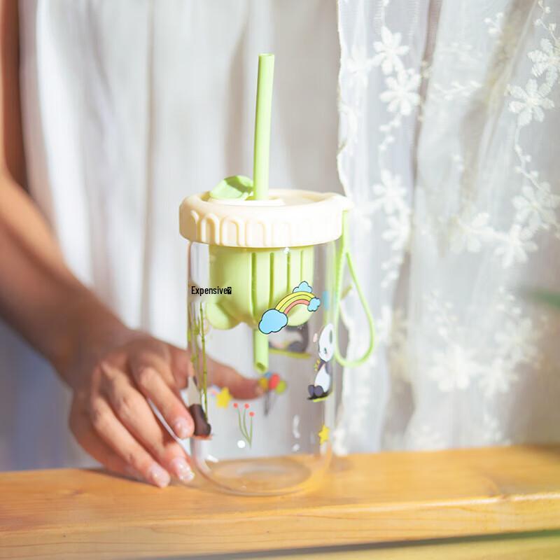 Shanzhongshan Panda Tea Infuser Straw Glass Cup