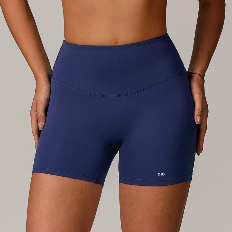 

Oiob European and American Nude Feel Yoga Shorts Women Tight High Waist Buttock Lifting Peach Sports Running Quick-Drying Fitness Three Pants Navy Blue (shorts) M