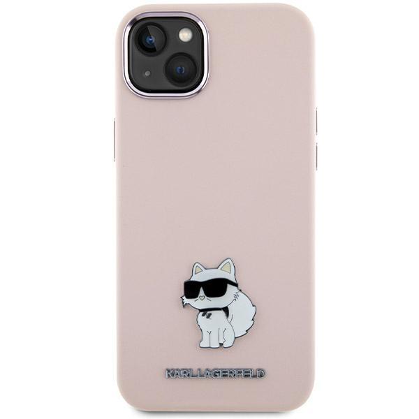 Karl Lagerfeld Klhcp15Msmhcnpp Iphone 15 Plus / 14 Plus 6.7 Różowy/Pink Silicone Choupette Metal Pin