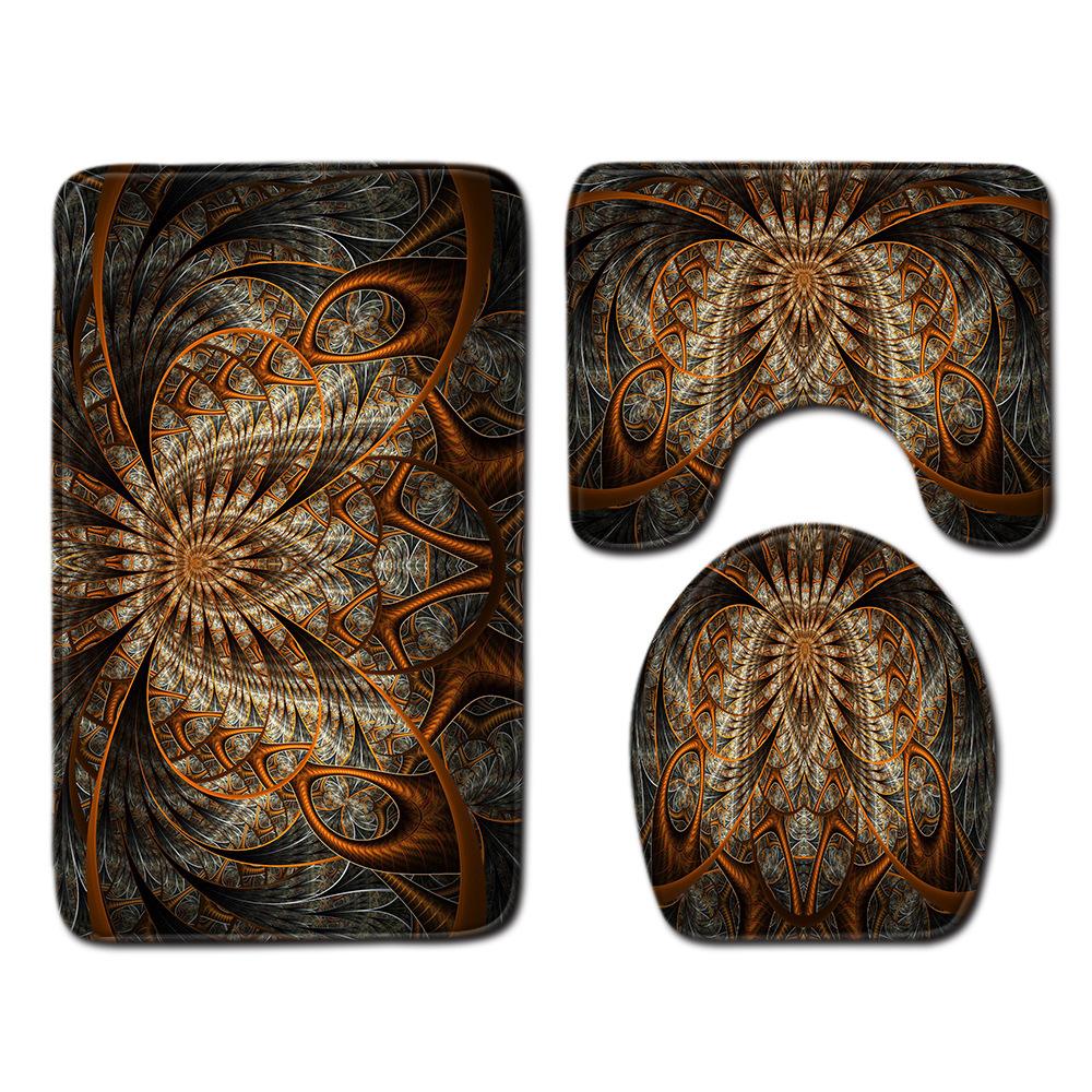 

Cool Pattern Bathroom Floor Mat Toilet Three-Piece Set 45cmx75cm