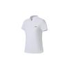 Li Ning Fitness Series Solid Color Logo Polo Shirt Women Tops White APLT128-2