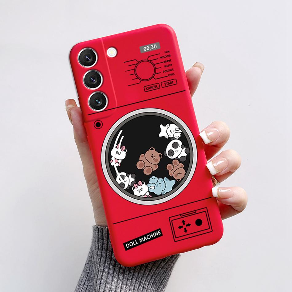 For Samsung Galaxy S22 S 22 Plus S22 Ultra S22+ Case Soft Slim Cute Bear Cartoon Frog Candy Painted Back Cover Funda Bumper Bags