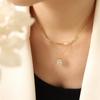 Personalized Double Layer Gold Plated Zircon Pendant Necklace