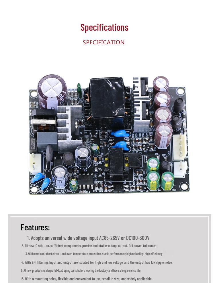 88W Isolated Multi-output DC Power Supply: 5V, 12V, 24V Constant Voltage Board