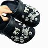 22PCS Summer Fashion Shoe Charms Set Accessories for Clogs Shoe Buckle Silver Diamond Bear Butterfly Rivet DIY Shoes Decorations