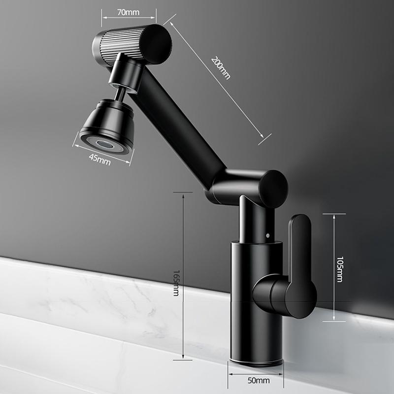 Robinet d'évier de cuisine pivotant à 1080° Robinet d'évier de salle de bain Robinet de lavabo Multifonction Froid et Eau Robinet Laiton