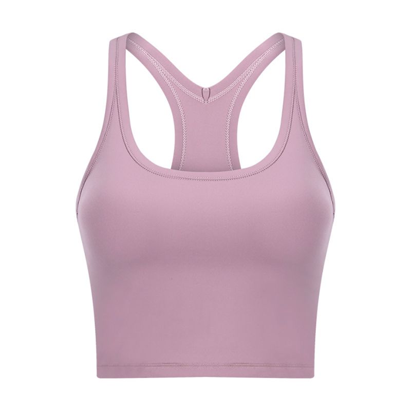 Original I-Shaped Yoga Vest Female with Chest Pad Beauty Back Exercise Underwear Female Bubble Wrap Running Fitness Bra Can Be Outwear