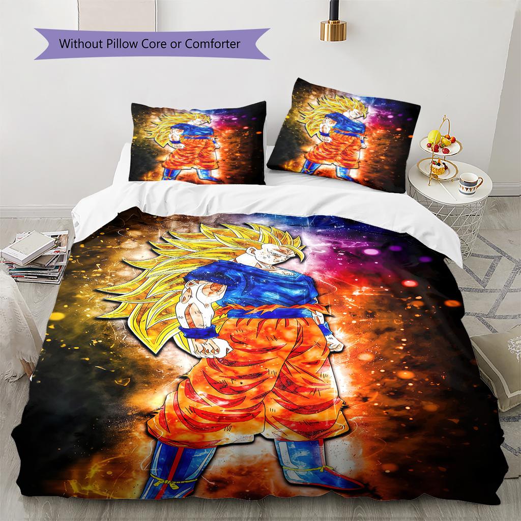 Digital Print Dragon Ball Z Duvet Cover, 3 Pieces Bedding Set, No Core, Various Sizes, Children's Gift -HYQ9