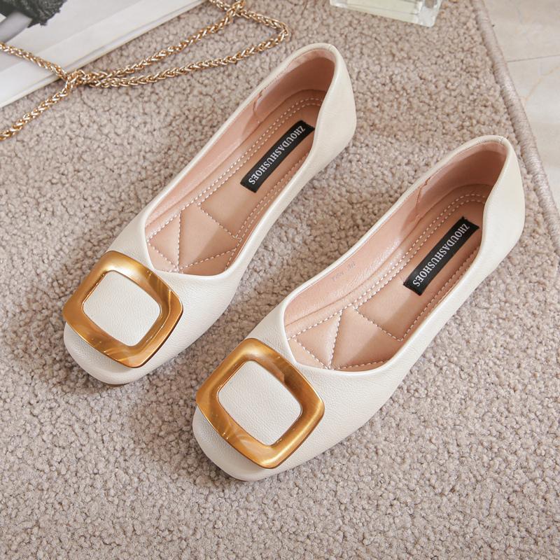 Single Shoe Girl 2025 New Spring Fairy Style French Soft-soled Flat-soled Autumn Shoes Light Mouth Versatile Soft Leather Doudou Shoes