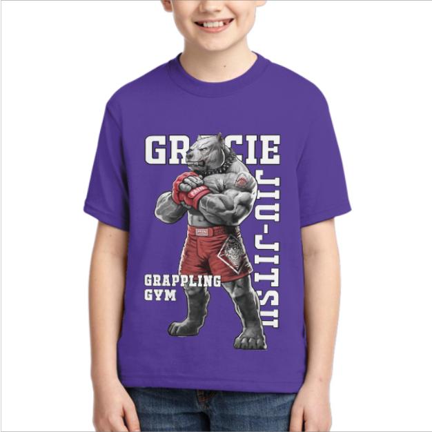 Jiu-Jitsu Grappling Anime Animal Dog Graphic 3D Printed T-Shirt Polyester Kid TShirt Gentle Quick Dry Stretch Childrens T-shirt