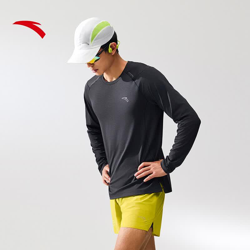 Anta Men's Quick-Dry Long-Sleeve Running & Training T-Shirt