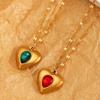 Collier pendentif gemme d'amour de luxe léger 2026 pour femmes, collier ras du cou polyvalent haut de gamme en acier inoxydable design chaîne clavicule