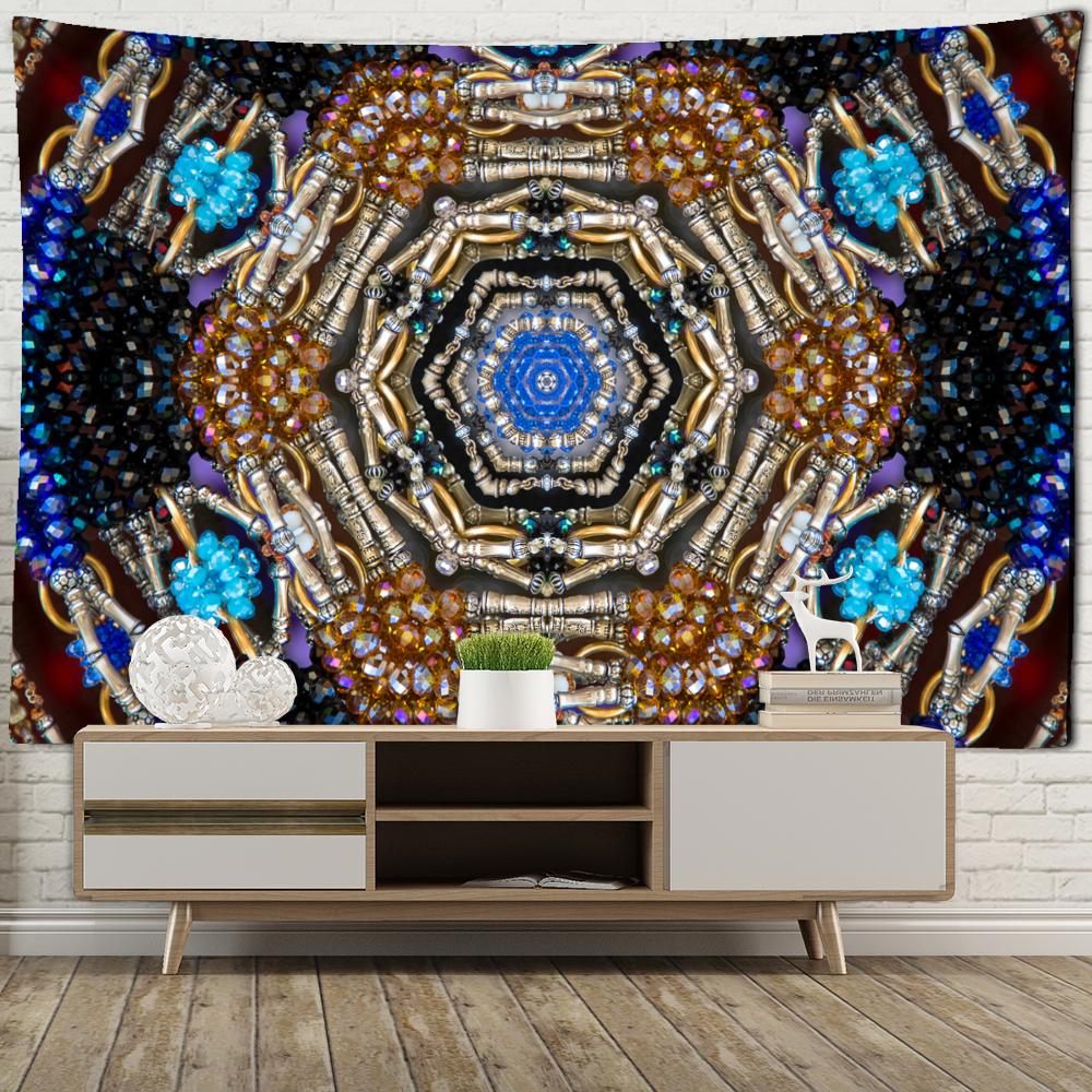 Psychedelic Mandala Tapestry Wall Hanging Witchcraft Hippie Seven Chakras Colorful Background Cloth Aesthetics Room Home Decor