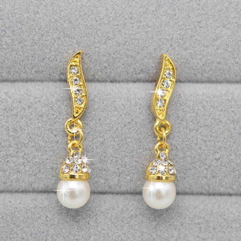 Hochzeit Flügel Engel Faux Perlen Halskette Ohrringe Schmuckset Geschenk