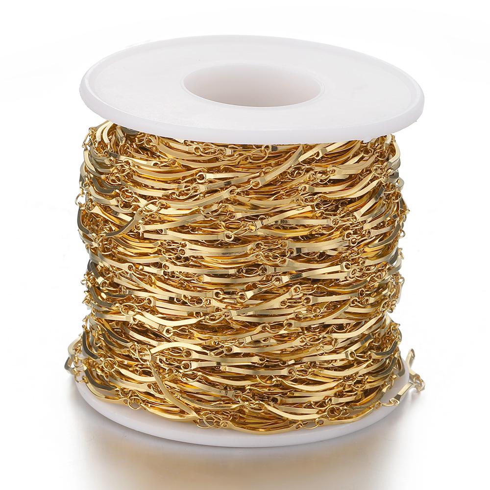 1Meter 1mm-7.5mm No Fade Gold Chain Stainless Steel Curb Chains for Jewelry Making DIY Bracelet Necklace Thick Chain Components
