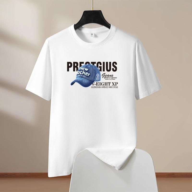 Mens Clothing Luxury Goth Punk Hat Printed Oversized New Summer T-Shirts for Men Casual Tee Short Sleeve Top Graphic T Shirts