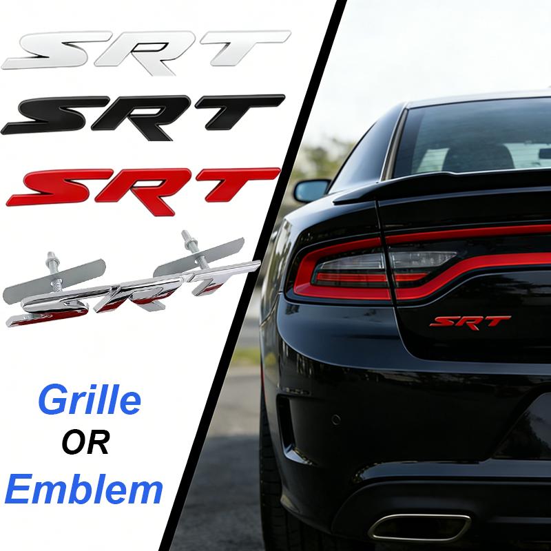 CVT3 Alloy Car Front Grille Emblem Rear Trunk Stickers for Dodge SRT Badge AVENGER CALIBER CARAVAN Challenger CHARGER NITRO RAM SXT