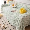 Sofa Cover Backrest Towel Checkered Jacquard Double-sided Velvet Autumn Winter Thickened Cream Colored Dust-proof Blanket Full
