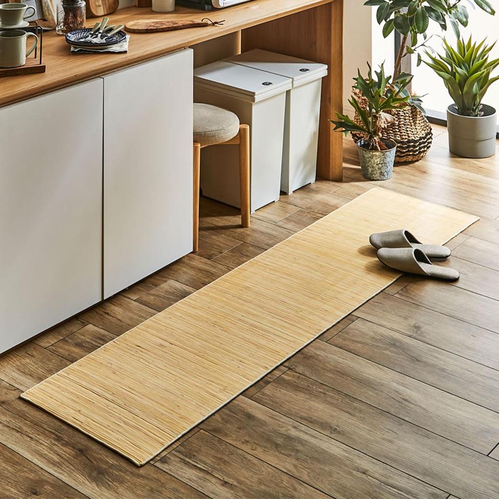 IKEHIKO Rattan Mat, Hallway Mat, Java, Approx. 80 x 150 cm, Cool and Chilling, Natural Material, #5201980, Natural