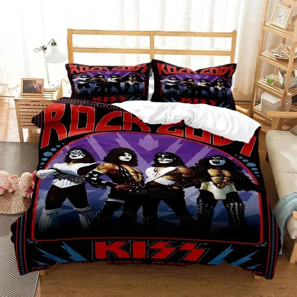Kuss Band Rock 3D Printed Bedding For Boys Queen Bedding Set Soft And Comfortable King Size Bedding Set
