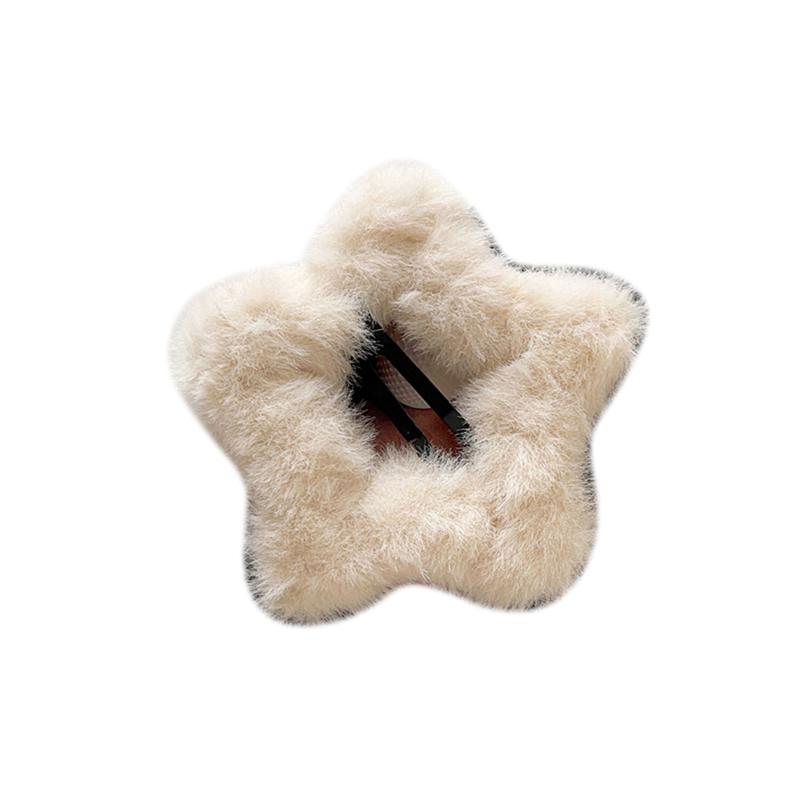 Lot de 5 épingles à cheveux en forme d'étoile pour femme, accessoires de coiffure, mignons et flous, pour l'automne et l'hiver