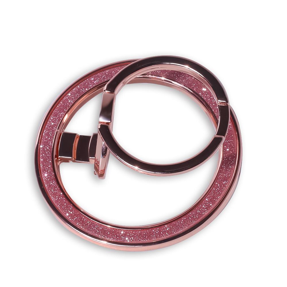 MagSafe Magnetic Phone Ring Holder Stand - Double Ring Glitter Zinc Alloy Desktop Stand