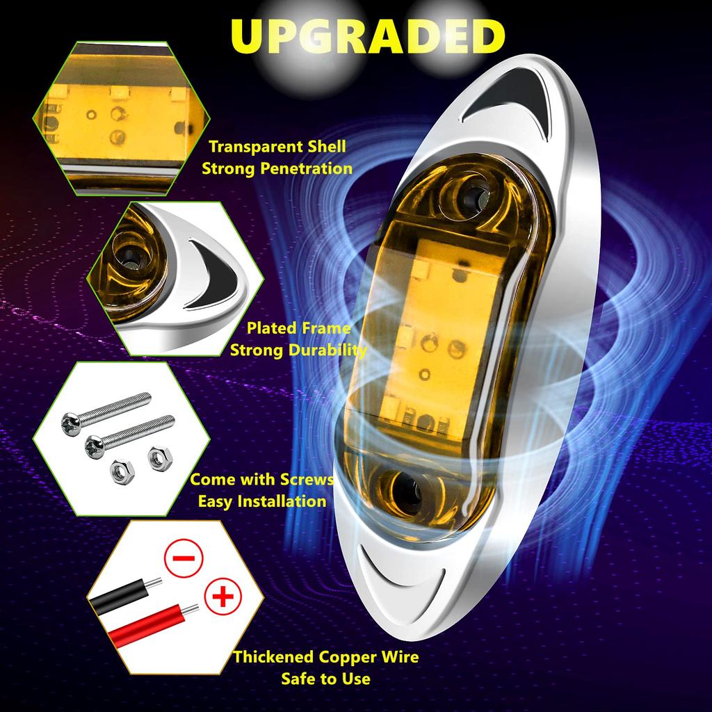 LED Sidomarkeringsljus 6 LED Lastbils Positionsljus 12V