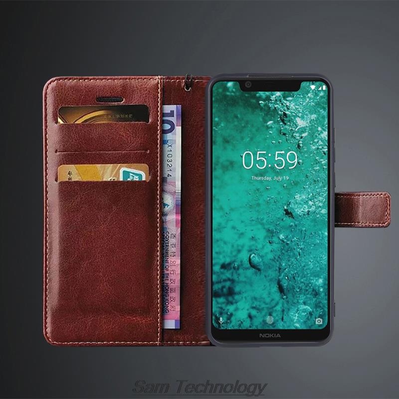 Card Holder Cover Leather Case for Nokia 5 5.1 Plus Nokia X5 Pu Leather Flip Cover Retro Wallet Phone Case Business Fundas Coque