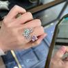 Light Luxury Flash Diamond Butterfly Love Ring Women's Niche Design Ring Cold Wind Live Adjustable Index Finger Ring