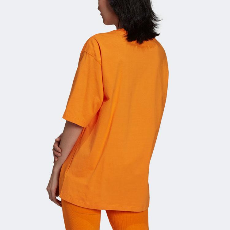 Adidas Originals Drop Shoulder Sleeve T Shirt Women's Light Orange Yellow HF7476