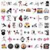 55 New Fitness Sports Graffiti Stickers Decorative Skateboard Suitcase Notebook DIY Stickers