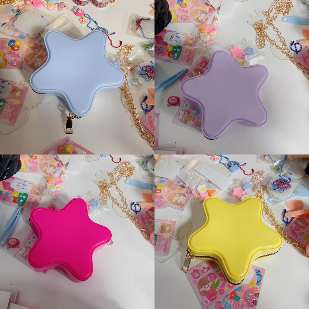 Star Appearance Heartshaped Pvc Cute Jelly Crossbody Bag For Casual Travel
