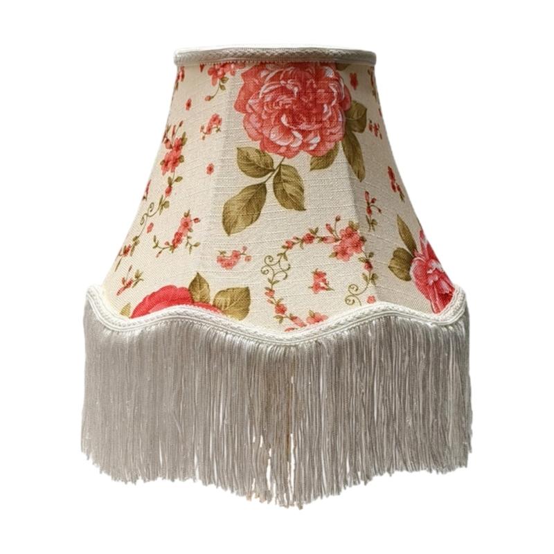 Soft Light Filtering Cloth Lamp Shade With Delicate Lace Trim Elegant Fringe Lampshades For Reading And Relaxation